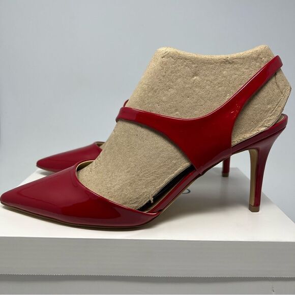 Calvin Klein Red Patent Slingback Heels - Picture 5 of 9